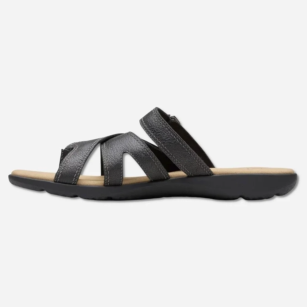 Clarks Elizabelle Bay Leather Sandals - NWT‎ Womens Size 8.5 Black - #49242-ZZ5